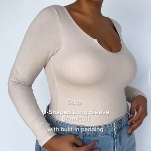 Klassy Network Cream Long Sleeve Bodysuit